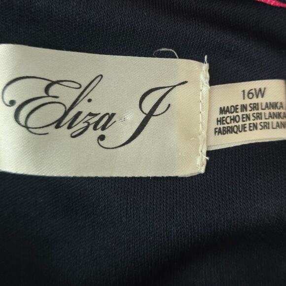 Eliza J Classic Black White Floral Knee Length Women's Dress 16W - Picture 4 of 5